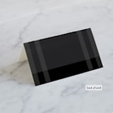 "Wedding Plaid" - Place Cards in Obsidian by Jill Means - Folded Back of Card