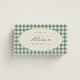 "Gingham" - Place Cards in Meadow by Kelly Watkins - Front