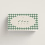 "Gingham" - Place Cards in Meadow by Kelly Watkins - Folded with Free Guest Printing