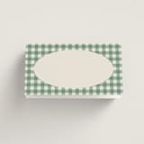 "Gingham" - Place Cards in Meadow by Kelly Watkins - Blank Front