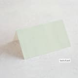 "Botanical Name Plate" - Place Cards in Sage by Shiny Penny Studio - Folded Back of Card