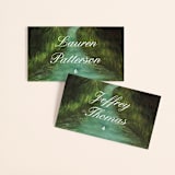 "Adventure Begins" - Place Cards in Forest by Elly - Front with Free Guest Printing