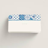 "watercolor tile" - Place Cards in Navy by Anastasia Makarova - Blank front