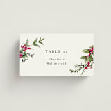 "Romantic Florals" - Place Cards in Peony by Susan Moyal - Front with Free Guest Printing