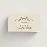 "Hand Illustrated Crest" - Place Cards in Peony by Jackie Crawford - Folded with Free Guest Printing
