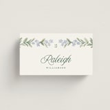 "Vintage Sketched" - Place Cards in Wisteria by Jenna Holcomb - Front with Free Guest Printing