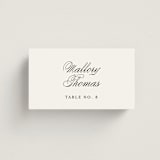 "Hepburn" - Place Cards in Tuxedo by Megan Davis - Front with Free Guest Printing