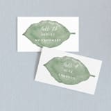 "Painted Leaf" - Place Cards in Leaf by Katharine Watson - Front with Free Guest Printing