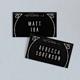 "Deco Nouveau" - Place Cards in Cream by GeekInk Design - Front with Free Guest Printing