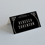 "Deco Nouveau" - Place Cards in Cream by GeekInk Design - Folded with Free Guest Printing