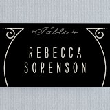 "Deco Nouveau" - Place Cards in Cream by GeekInk Design - Detail