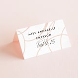 "Twirl Monogram A" - Place Cards in Blush by Ariel Rutland - Folded with Free Guest Printing