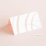 "Twirl Monogram A" - Place Cards in Blush by Ariel Rutland - Folded Back of Card