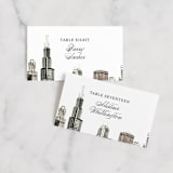 "Windy City" - Place Cards in Antique by Turner de Feria - Front with Free Guest Printing
