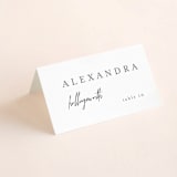"Stacked date" - Place Cards in Cotton by Amy Kross - Folded with Free Guest Printing