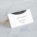 "blithe" - Place Cards in Charcoal by Design Lotus - Folded with Free Guest Printing