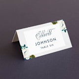 "Our Something Blue" - Place Cards in Ocean by AK Graphics - Folded with Free Guest Printing