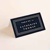 "Next Adventure" - Place Cards in Navy by Stacey Meacham - Folded with Free Guest Printing