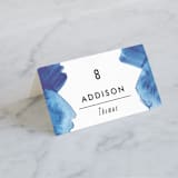 "Modern Water" - Place Cards in Celestial by Olivia Raufman - Folded with Free Guest Printing