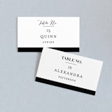 "The Minimalist" - Place Cards in Pearl by Kelly Schmidt - Front with Free Guest Printing