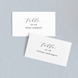 "Simple Elegance" - Place Cards in Tuxedo by Phrosné Barwood - Front with Free Guest Printing