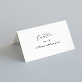 "Simple Elegance" - Place Cards in Tuxedo by Phrosné Barwood - Folded with Free Guest Printing