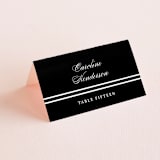 "Downtown" - Place Cards in Onyx by Lauren Chism - Folded with Free Guest Printing