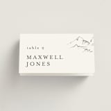 "Sketched Mountains" - Place Cards in Snow by Mere Paper - Folded with Free Guest Printing