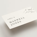 "Sketched Mountains" - Place Cards in Snow by Mere Paper - Detail