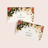 "Eden" - Place Cards in Poinsettia by Lori Wemple - Front with Free Guest Printing