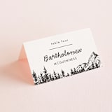 "Mountains" - Place Cards in Ivory by Anastasia Makarova - Folded with Free Guest Printing