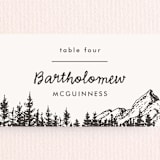"Mountains" - Place Cards in Ivory by Anastasia Makarova - Detail