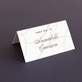 "Twirl Monogram B" - Place Cards in Blush by Ariel Rutland - Folded with Free Guest Printing