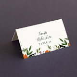 "Orange Blossoms" - Place Cards in Pearl by Susan Moyal - Folded with Free Guest Printing