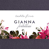 "Peeking Florals" - Place Cards in Fuchsia by Lori Wemple - Detail
