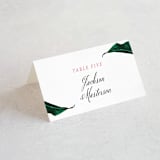 "Mod Palm" - Place Cards in Pearl by Erin Hodges - Folded with Free Guest Printing