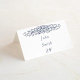 "Ornate" - Place Cards in Indigo by Nazia Hyder - Folded with Free Guest Printing