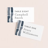 "Modern Brush" - Place Cards in Steel Blue by Lisa Guerrero - Front with Free Guest Printing