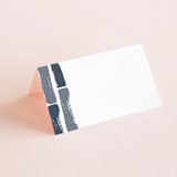 "Modern Brush" - Place Cards in Steel Blue by Lisa Guerrero - Blank front