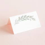 "Modern Wreath" - Place Cards in Sage by Hooray Creative - Blank front