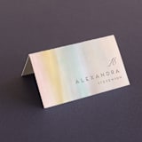 "Off Shore" - Place Cards in Dawn by Grace Kreinbrink - Folded with Free Guest Printing