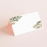 "Olive Branch" - Place Cards in Olive by Wildfield Paper Co - Blank front