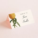 "Party in Paradise" - Place Cards in Pineapple by Erin Hodges - Folded with Free Guest Printing
