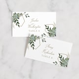 "Succulent Surround" - Place Cards in Cloud by Susan Moyal - Front with Free Guest Printing