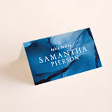 "blue tides" - Place Cards in Sea Blue by Erin Deegan - Folded with Free Guest Printing