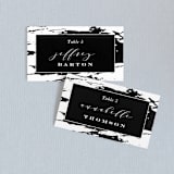 "Perspective" - Place Cards in Noir by Kimberly FitzSimons - Front with Free Guest Printing