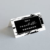 "Perspective" - Place Cards in Noir by Kimberly FitzSimons - Folded with Free Guest Printing