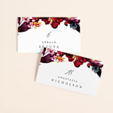 "Tidal Blooms" - Place Cards in Holly by Grace Kreinbrink - Front with Free Guest Printing
