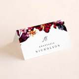 "Tidal Blooms" - Place Cards in Holly by Grace Kreinbrink - Folded with Free Guest Printing