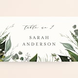 "Natures Greens" - Place Cards in Ivory by Susan Moyal - Detail